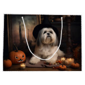 ラサ・アプソのかぼちゃ ハロウィーンのおばけ ラージペーパーバッグ (裏面)