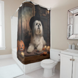 ラサ・アプソのかぼちゃ ハロウィーンの恐怖 シャワーカーテン