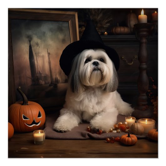 ラサ・アプソのかぼちゃ ハロウィーン スケアリー ポスター (正面)