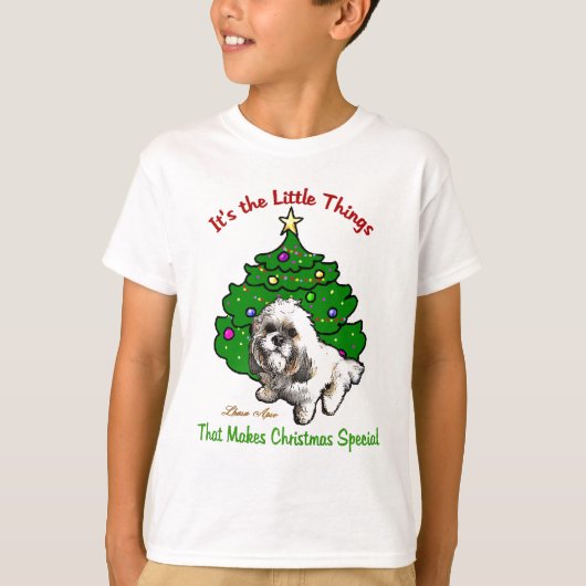 ラサ・アプソのクリスマスギフト Tシャツ (正面)