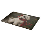ラサ・アプソの犬の雪のクリスマス カッティングボード (角)