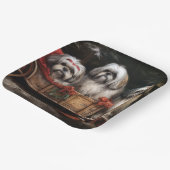 ラサ・アプソの雪のそりクリスマス飾り ペーパープレート (傾斜あり)