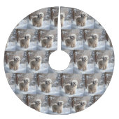 ラサ・アプソ雪のクリスマスを許可 ブラッシュドポリエステルツリースカート (正面)