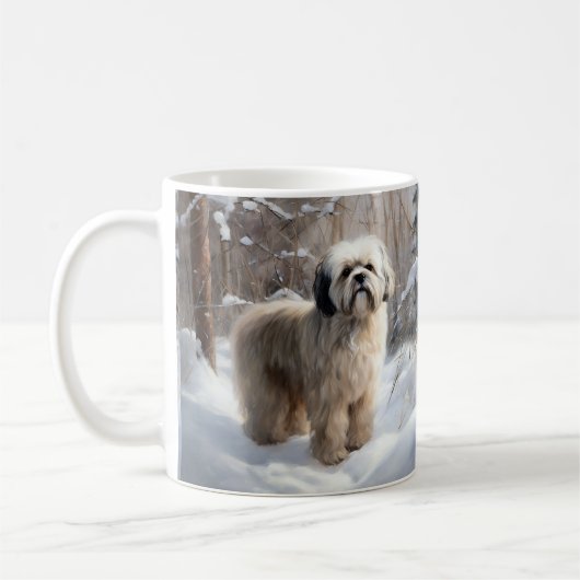 ラサ・アプソ 雪を降らせて クリスマス コーヒーマグカップ (左)