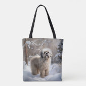 ラサ・アプソ 雪を降らせて クリスマス トートバッグ (裏面)
