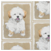 ラサApsoの子犬の絵画-かわいい元の犬の芸術 ファブリック (クローズアップ)