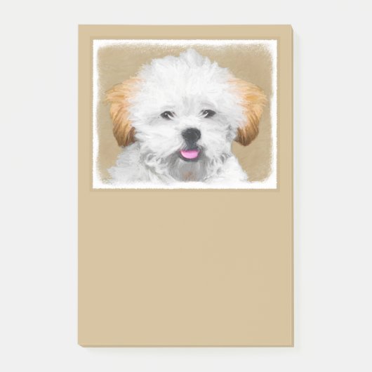ラサApsoの子犬の絵画-かわいい元の犬の芸術 ポストイット (正面)