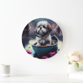 ラサApso上のパドル：風光明媚な冒険 ラージ壁時計 (ホーム)