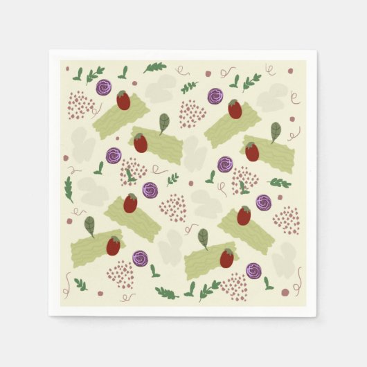 ラザグナスープピザレストランチーズスパゲッティ スタンダードカクテルナプキン (正面)