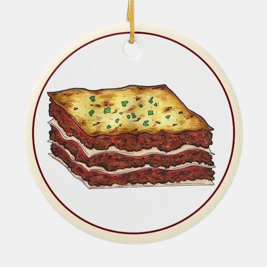 ラザグナラザグナイタリアンアメリカ料理食品 セラミックオーナメント (裏面)