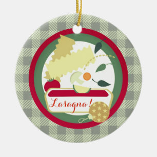 ラザニアのイタリアンな食糧クリスマスツリーのオーナメント セラミックオーナメント
