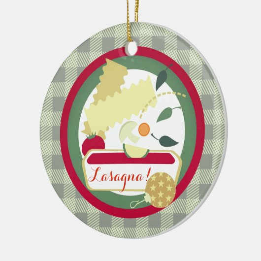 ラザニアのイタリアンな食糧クリスマスツリーのオーナメント セラミックオーナメント (左)