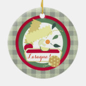 ラザニアのイタリアンな食糧クリスマスツリーのオーナメント セラミックオーナメント (裏面)