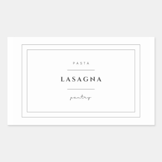 ラザニアのパスタ食品ラベルシール 長方形シール (正面)