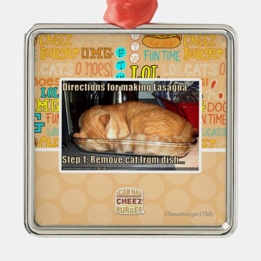 ラザニアの作成 メタルオーナメント (正面)