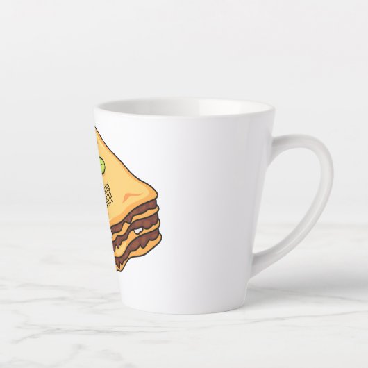 ラザニア漫画イラストレーション カフェラテマグ (右)