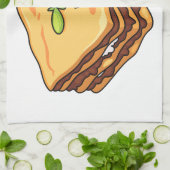 ラザニア漫画イラストレーション キッチンタオル (折り畳み)