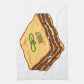 ラザニア漫画イラストレーション キッチンタオル (縦)
