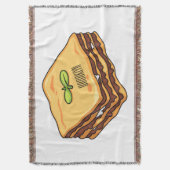 ラザニア漫画イラストレーション スローブランケット (正面縦)