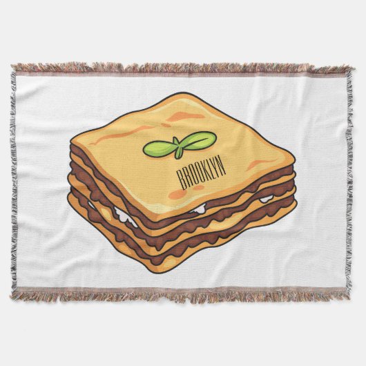 ラザニア漫画イラストレーション スローブランケット (正面)