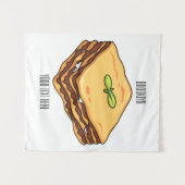 ラザニア漫画イラストレーション タペストリー (正面(横))