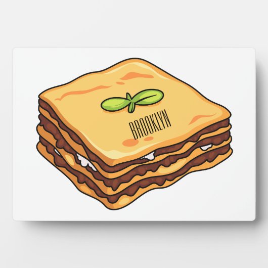 ラザニア漫画イラストレーション フォトプラーク (正面)