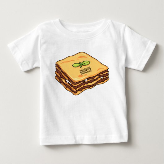 ラザニア漫画イラストレーション ベビーTシャツ (正面)