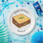 ラザニア漫画イラストレーション ペーパープレート (パーティー)