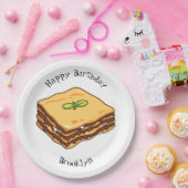 ラザニア漫画イラストレーション ペーパープレート (パーティー)