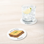 ラザニア漫画イラストレーション ラウンドペーパーコースター (インサイチュ)