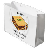 ラザニア漫画イラストレーション ラージペーパーバッグ (裏面アングル)