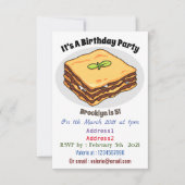 ラザニア漫画イラストレーション 招待状 (正面)