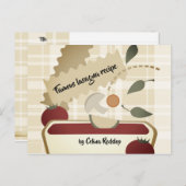 ラザニア食イタリアン品料理キーパーレシピカード ポストカード (正面/裏面)