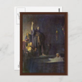 ラザロの育て。レンブラント・ヴァン・ライジン著 ポストカード (正面/裏面)