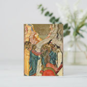 ラザロ正統キリスト教のアイコンを上げる ポストカード (スタンド正面)