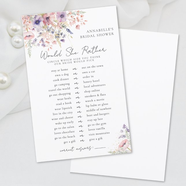ラザー ワイルドフラワー ブライズシャワー (Would Rather Wildflower Bridal Shower)
