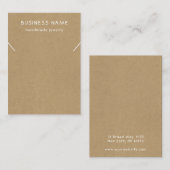 ラシックなクラフトネックレスまたはブレスレットディスプレイカード 名刺 (正面/裏面)