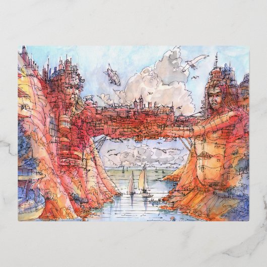 ラシッタポンテ 箔シーズンポストカード (正面)