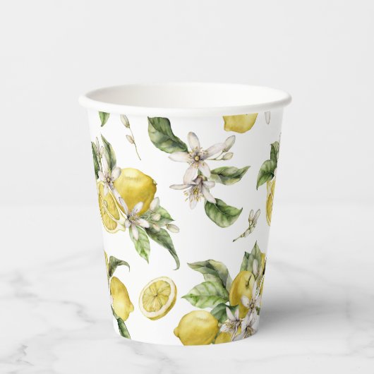 ラシティレモンズパターンブライダルシャワー 紙コップ (正面)