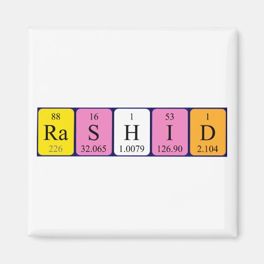 ラシド周期表名磁石 マグネット (正面)