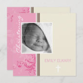 ラシャの洗礼式への招待状 招待状 (正面/裏面)