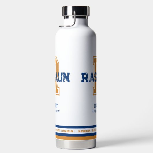 ラシャウンの名前スポーツモノグラムを意味する ウォーターボトル (右面)