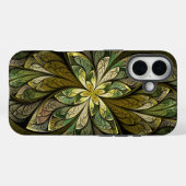 ラシャンテウスヴェールグリーン抽象芸術ステンドグラス Case-Mate iPhoneケース (裏面 (横))