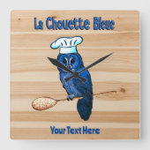 ラシュエットブルーカフェ スクエア壁時計 (正面)