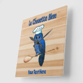 ラシュエットブルーカフェ スクエア壁時計 (傾斜)