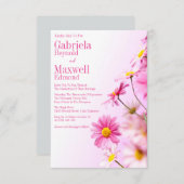ラシュエレガント自然ピンクデイジー結婚ズ 招待状 (正面/裏面)