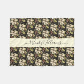 ラシュパーソナライズされたグ絵を描ノリア開花パターン フリースブランケット (正面(横))