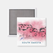 ラシュモアサウスダコタ国民記念碑スケッチ マグネット (正面/裏面)