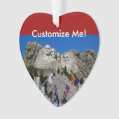 ラシュモア山のカスタマイズ可能な写真の記念品 オーナメント (正面)