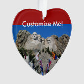 ラシュモア山のカスタマイズ可能な写真の記念品 オーナメント (正面)